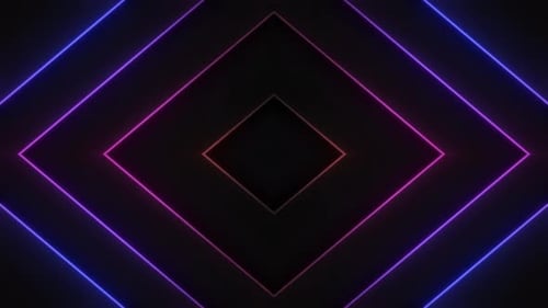 Abstract Neon Diamond Tunnel Loop Background Animation