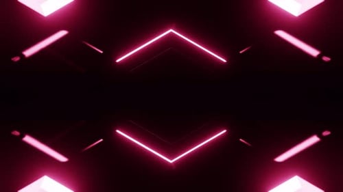 Smooth Pink Neon Arrow Tunnel Vj Loop Background Animation