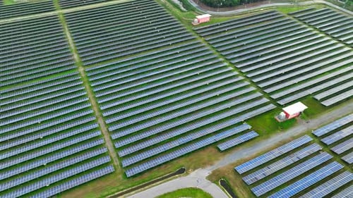 Solaranlage aus der Vogelperspektive.
