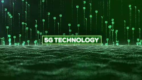Matrix Binary Code And 5G Technology Word 4 K