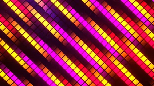 Pink And Yellow Glowing Pixels Movement Background Vj Loop In 4K