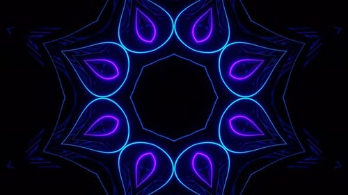 Pulsing Neon Geometric Kaleidoscope Loop Background
