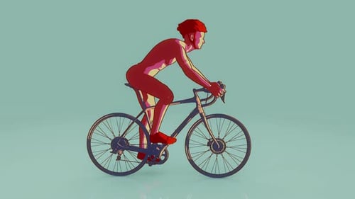 4K anatomy of a cyclist riding
