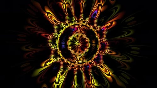 Vibrant Glowing Kaleidoscope Abstract Flowing Motion Background