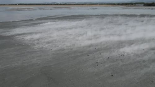 Aerial view of the dry land with dust, Indonesia.
