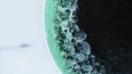 Abstract Fluid Art Background with Black and Green Colors