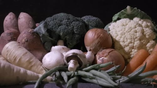 Assortment of Fresh Vegetables in Basket