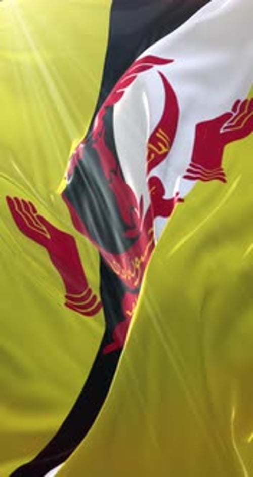 Realistic Waving Flag of Brunei Darussalam