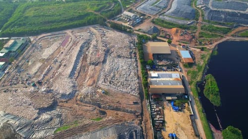 Aerial View of Vast Landfill Site