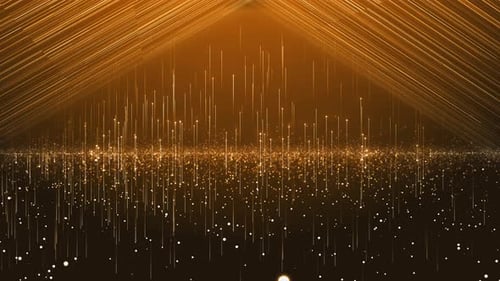 Golden Particles and Light Rays Animated Abstract Background