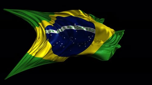 Smooth Waving Realistic 3D Brazil Flag Animation