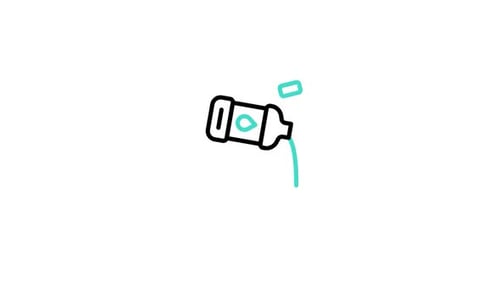 Flat Design Water Bottle Pouring Icon Animation