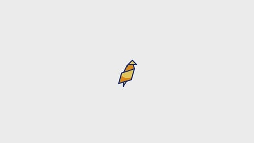 Flat Design Origami Bird Logo Reveal Animation