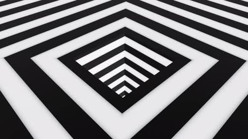 Black and White Square Hypnotic Optical Illusion Loop Animation