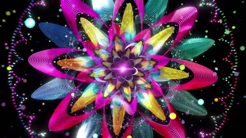 Vibrant Abstract Flowing Particle Flower Background