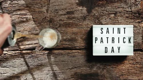 St Patricks Day Sign With Beer