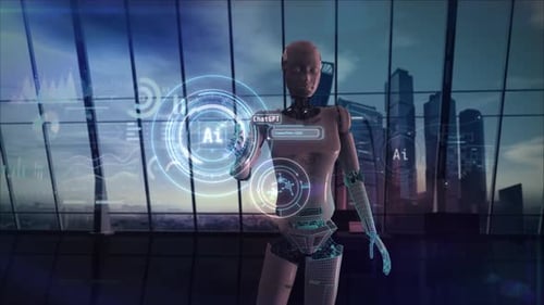 Un robot d'intelligence artificielle exécute des tâches