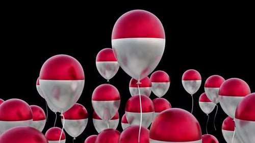 Drapeau de Monaco sur les ballons volants
