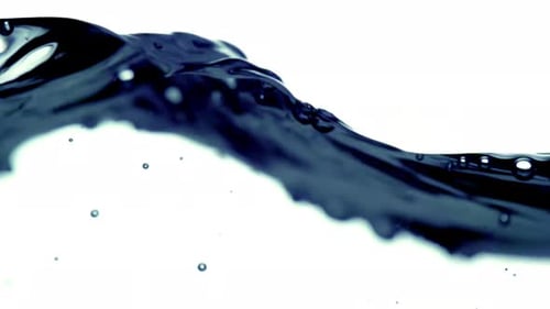 Blue Water Wave on White Background