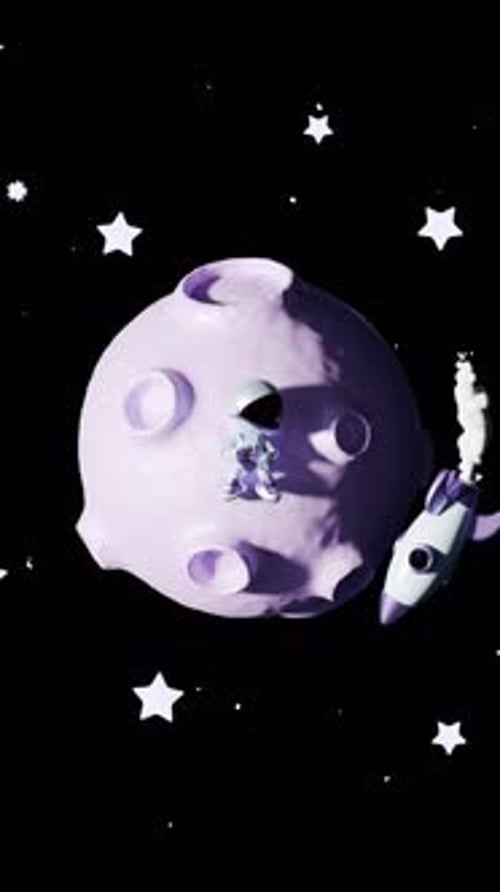 Cartoon Astronaut Loop Animation Satisfying Video