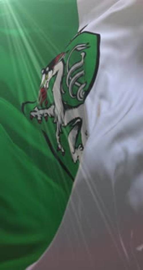 Realistic Waving Styria Flag with Coat of Arms