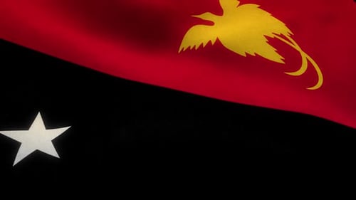 Fondo de la bandera de primer plano del país de Papúa Nueva Guinea