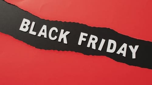 Bold Graphic Text Displaying Black Friday on Red Background