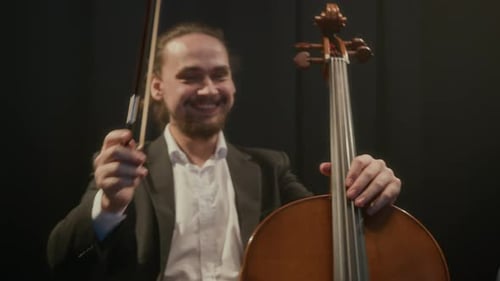 String Quartet Finishing Performance and Bowing to Audience
