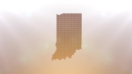 Indiana State Map Reveal with Pixelated Geometric Effect