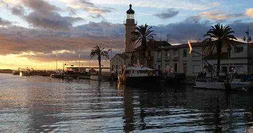 Le Grau du Roi, Gard, Occitania ,France. The fishing harbour at
