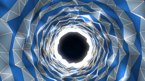 Abstract blue, white looped tunnel background