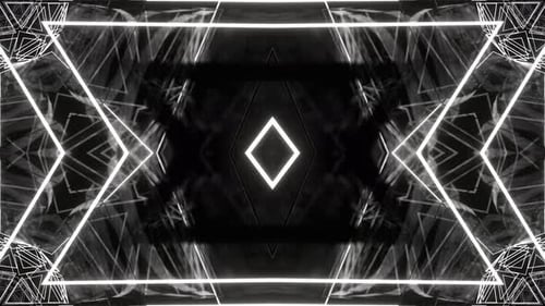 Black And White Triangles Rhombus And Stripes Neon Geometry Background Vj Loop In 4K