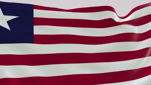Realistic Waving Flag of Liberia Animation