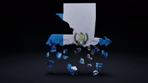 Guatemala Map With Flag