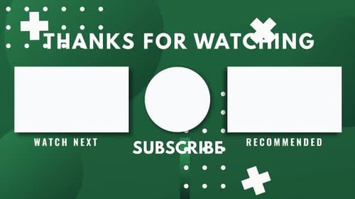 YouTube-Endbildschirme oder Outro-Animation mit Farbverlauf und animiertem Grafikhintergrund