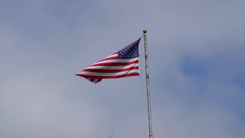 American Flag Waving in the Wind