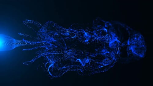 Blue Particle Fluid Stream for Logo Title Reveals