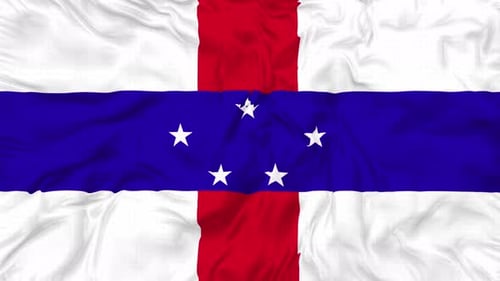 Realistic Waving Fabric Flag Animation with Red Blue Stripes and White Stars