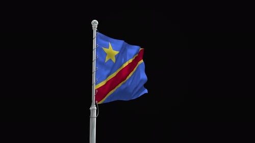 Democratic Republic of Congo Flag Waving Seamless Loop