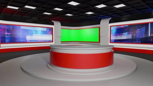 3D Virtual News Studio Ab0013 Hintergrundschleife