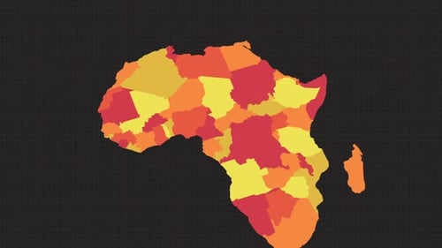 Animated Africa Map Highlight with Flat Design Countries