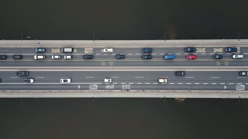 footage of bridge or road with car around river traffic bridge construction transportation travel tr