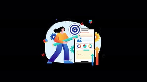 Animated Business Strategy and Data Analysis Mobile Concept