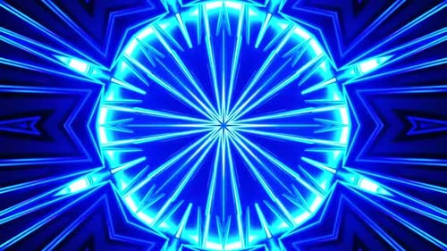 Abstract Blue Neon Kaleidoscope Animated Background