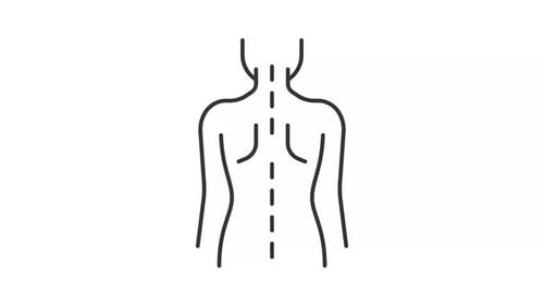 Animated Dotted Line on Human Back Medical Icon