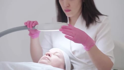 Aesthetic Medicine Clinic Cosmetologist Delivers Expert Facial Treatments Spa or Salon