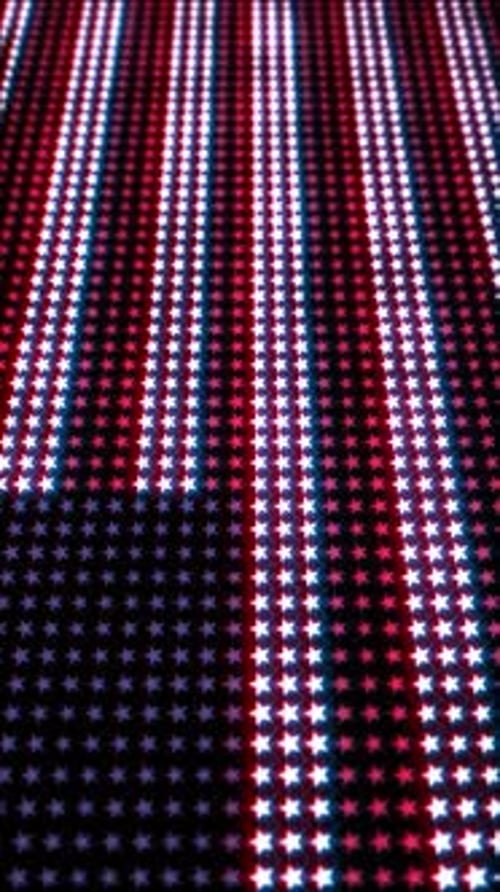 Glowing Red White And Blue Stars Pattern Background Animation