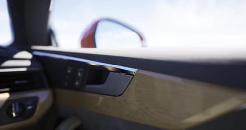 Realistic Modern Car Door Opening Close-Up