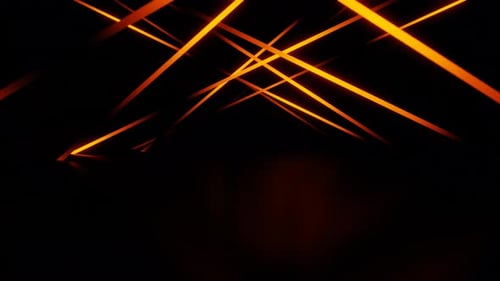 Orange Gradient Abstract Neon Lines Tunnel with Reflections