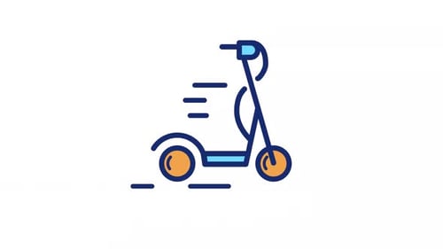Animated Scooter Color Icon